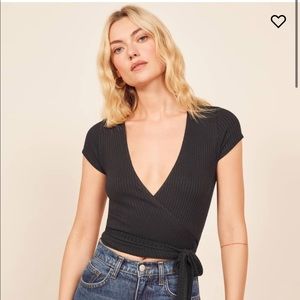 Reformation “flora” wrap top